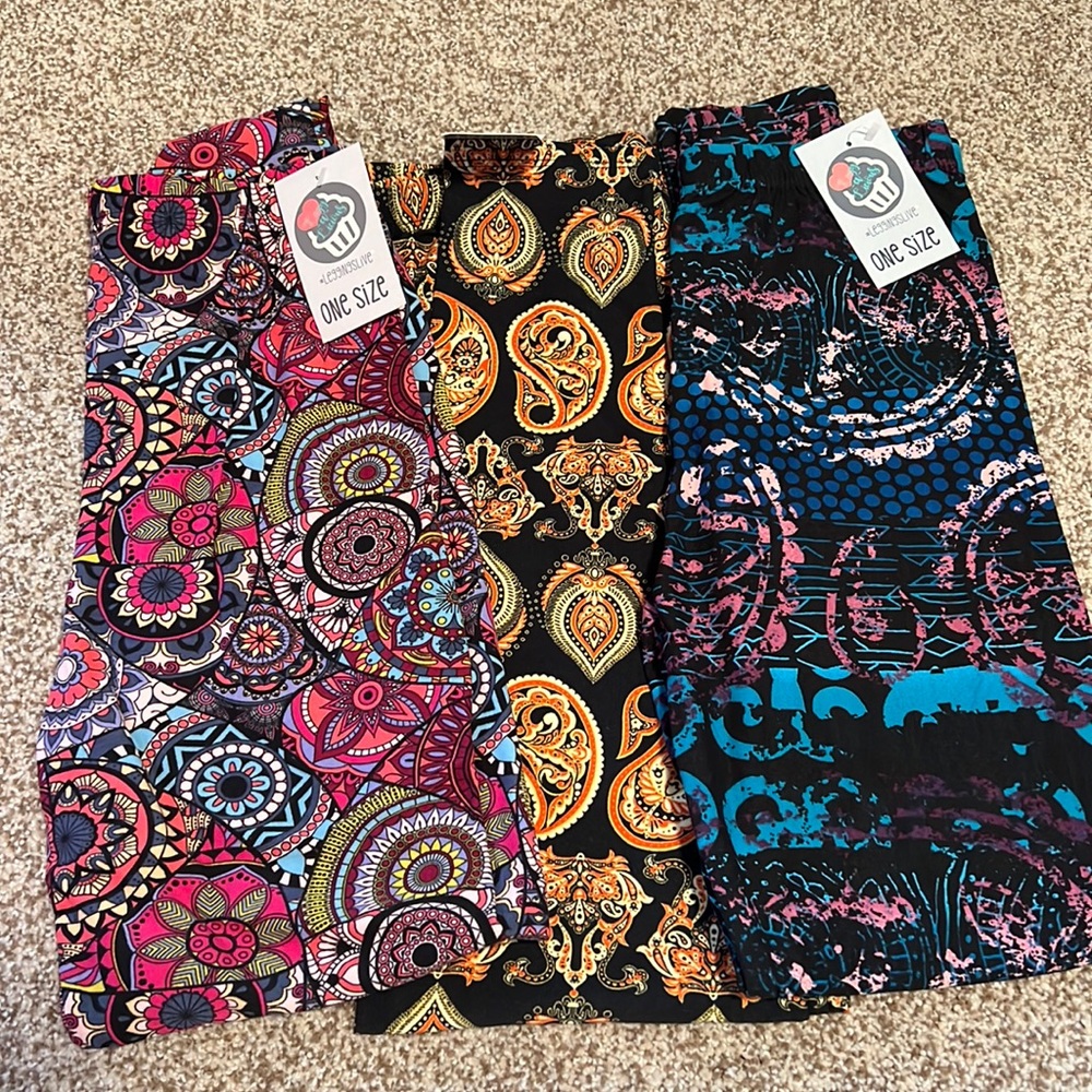 Printed leggings 3 pack